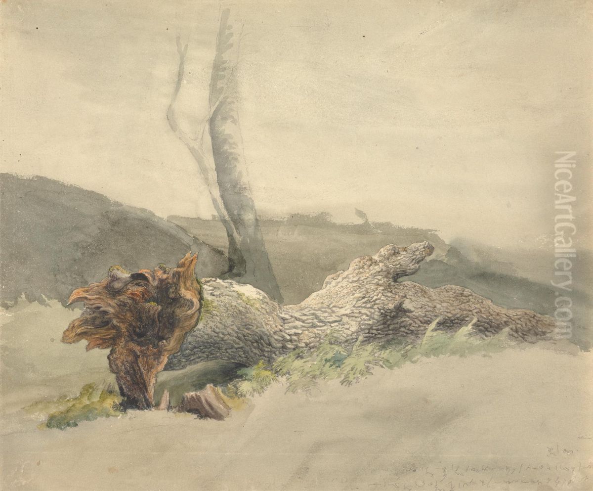 The Fallen Tree Oil Painting by Robert Hills