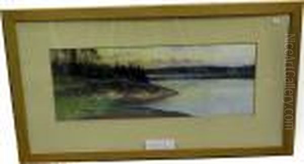 Insjolandskap. Oil Painting by Carl Brandt