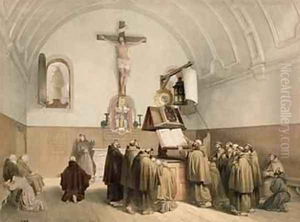 The Bell Ringers at the Oratory of the Capucines Bruges Oil Painting by Louis Haghe