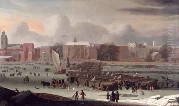 Frost Fair on the Thames Oil Painting by Abraham Danielsz. Hondius