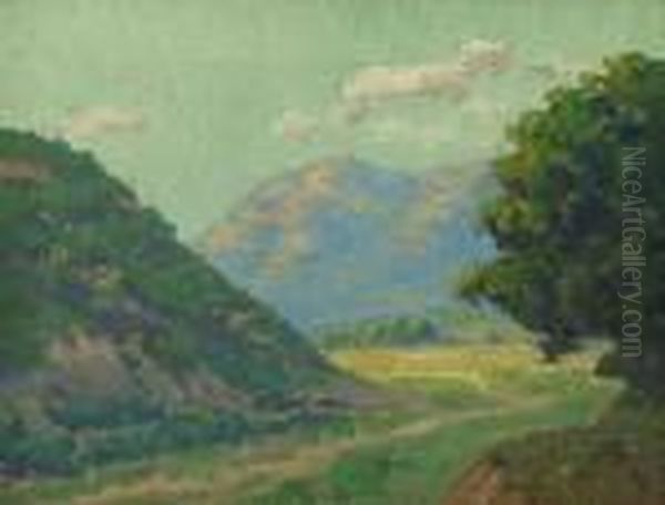 San Diego River Bed Oil Painting by Maurice Braun