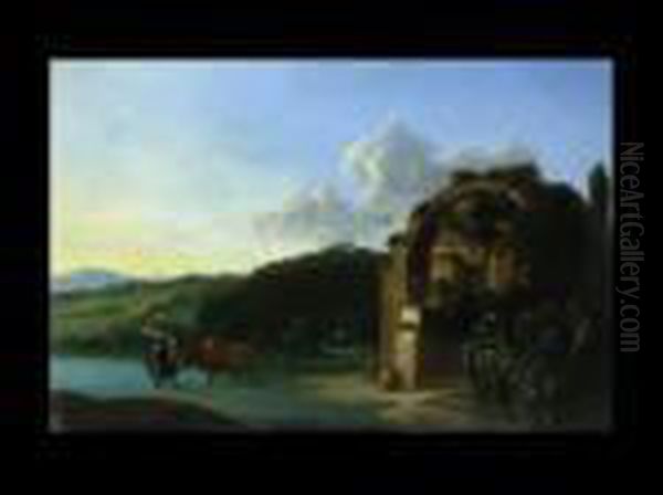 Die Furt Oil Painting by Bartholomeus Breenbergh