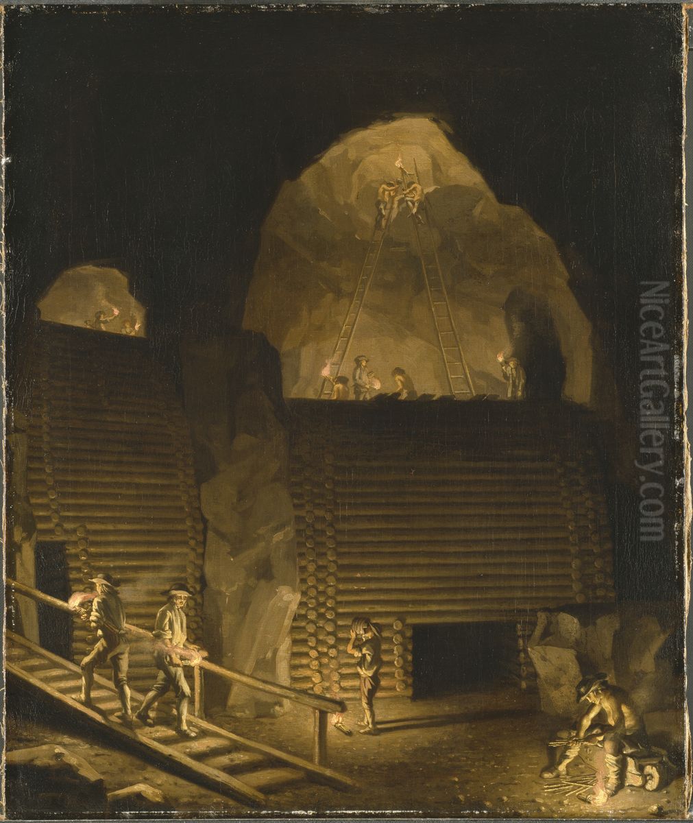 Falun Copper Mine Oil Painting by Pehr Hillestrom