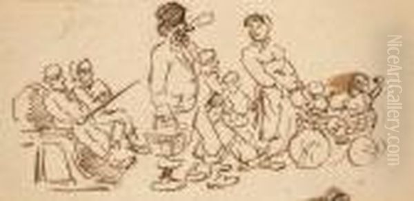 Farmer's Family Oil Painting by George Hendrik Breitner