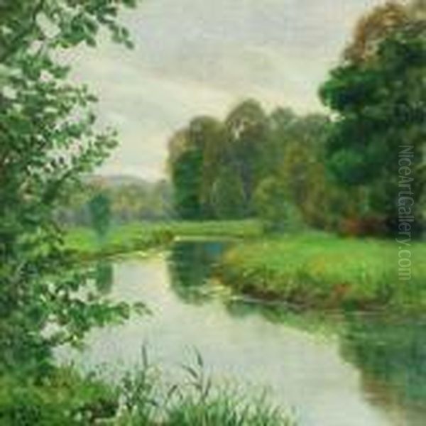 A Summer's Day By Odense A Oil Painting by Hans Anderson Brendekilde