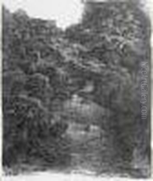 Le Gave. 1884. Oil Painting by Rodolphe Bresdin