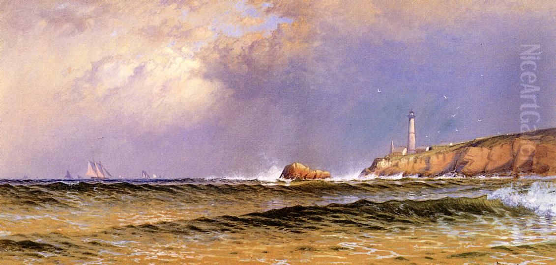 Coastal Scene With Lighthouse Oil Painting by Alfred Thompson Bricher
