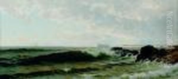 From Narragansett Pier Looking South Toward Point Judith Oil Painting by Alfred Thompson Bricher