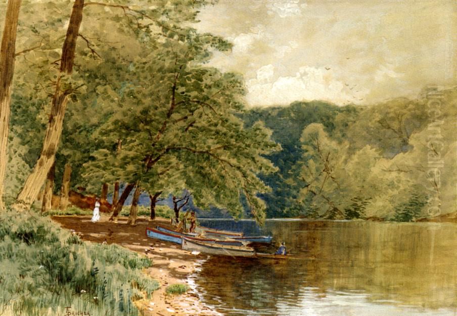 Rowboats For Hire Oil Painting by Alfred Thompson Bricher