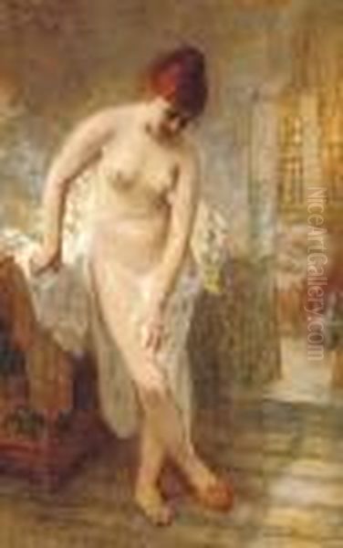 After The Bath Oil Painting by Frederick Arthur Bridgman