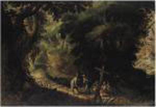 Paesaggio Con Il Riposo Durante La Fuga In Egitto Oil Painting by Paul Bril