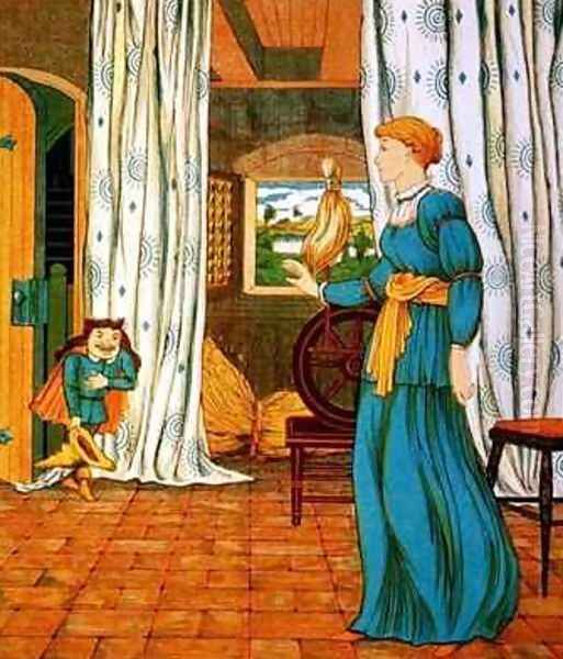 Rumpelstiltskin with the Princess Oil Painting by George R. Halkett