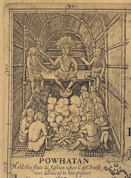 Powhatan and his Court Oil Painting by William Brassey Hole