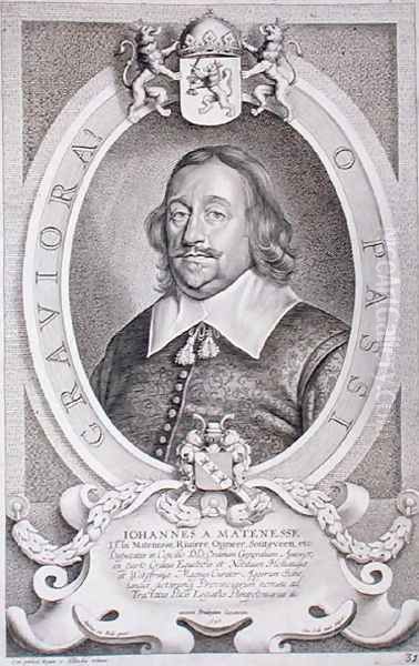 Jan van Mathenesse 1596-1653 Oil Painting by Anselmus van Hulle