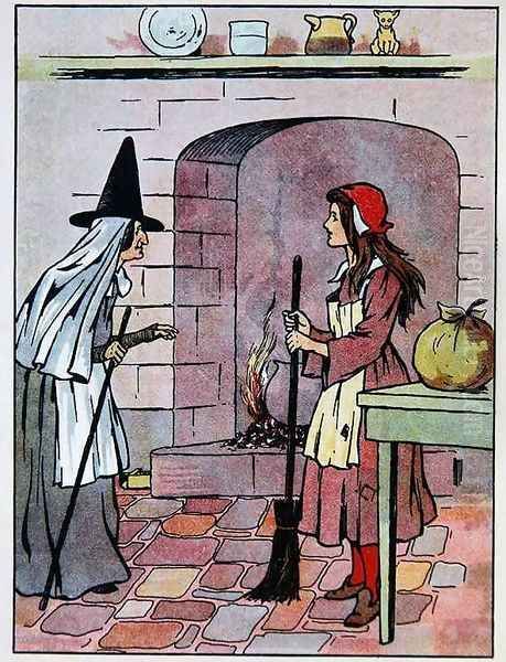 Cinderella with her Fairy Godmother Oil Painting by Levine Helmer