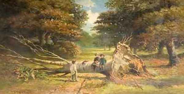 Babes in the Wood Oil Painting by F.H.H. Harris