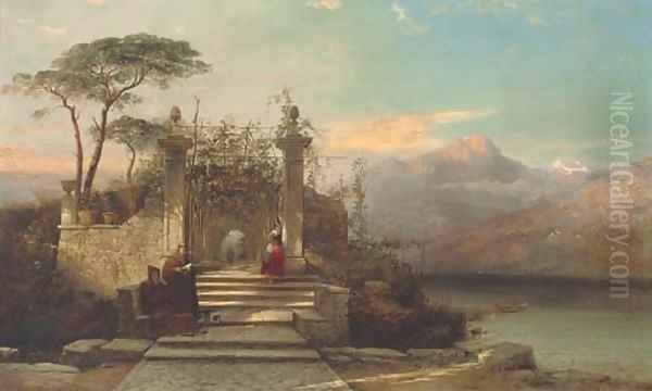 The Convent Garden at Palla, Lake Orta, Piedmont Oil Painting by George Edwards Hering