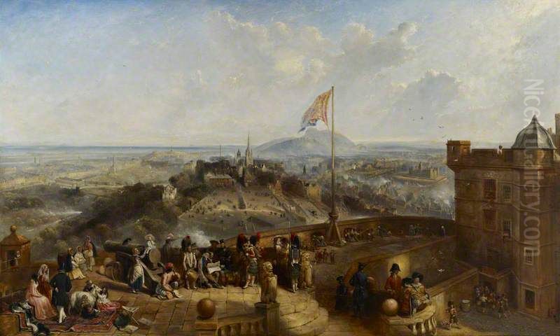 Edinburgh Old and New Oil Painting by David Octavius Hill