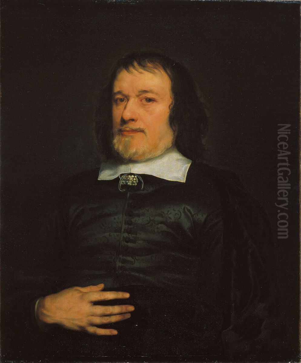 Portrait of a gentleman Oil Painting by Adriaen Hanneman