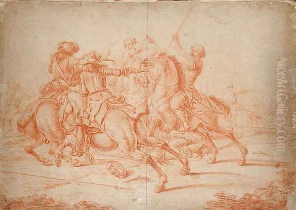 Battle Piece Oil Painting by or Huchtenburgh, Jan van Huchtenberg