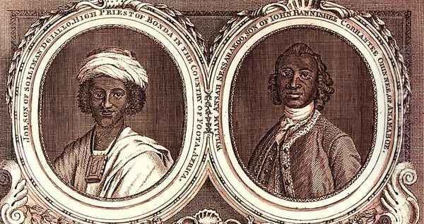 Job son of Solliman Dgiallo High Priest of Bonda in the country of Foota Africa and William Ansah Sessarakoo son of John Bannishee Corrantee Ohinnee of Anamaboe Oil Painting by William Hoare Of Bath
