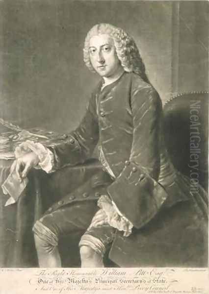 William Pitt Principal Secretary of State Oil Painting by William Hoare Of Bath