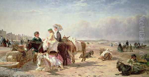 Weston Sands in 1864 Oil Painting by William & Havell, Edmund Hopkins