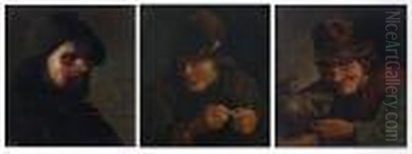 Bearded Man In An Interior Oil Painting by Adriaen Brouwer