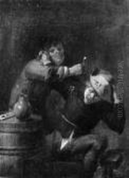 Raufende Bauern. Oil Painting by Adriaen Brouwer