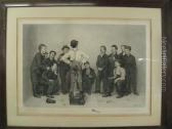 The Shoe Shine Boy's Audience Oil Painting by John George Brown