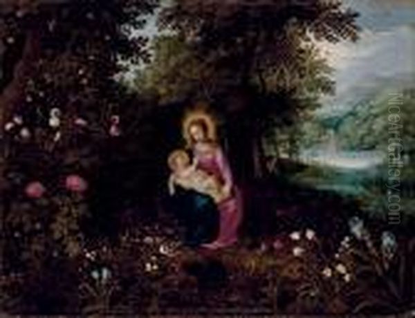 Vierge A L'enfant Dans Un Paysage Fleuri Oil Painting by Jan Brueghel the Younger