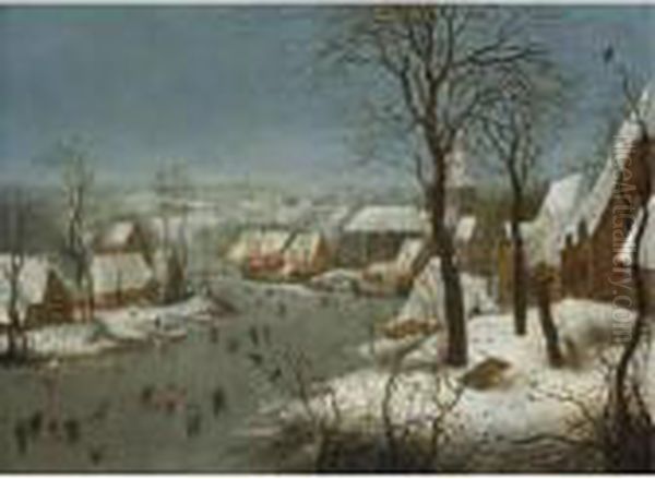 Winter Landscape With A Bird-trap Oil Painting by Jan Brueghel the Younger