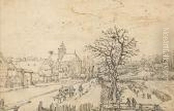 Pres D'un Village L'hiver Oil Painting by Jan Brueghel the Younger