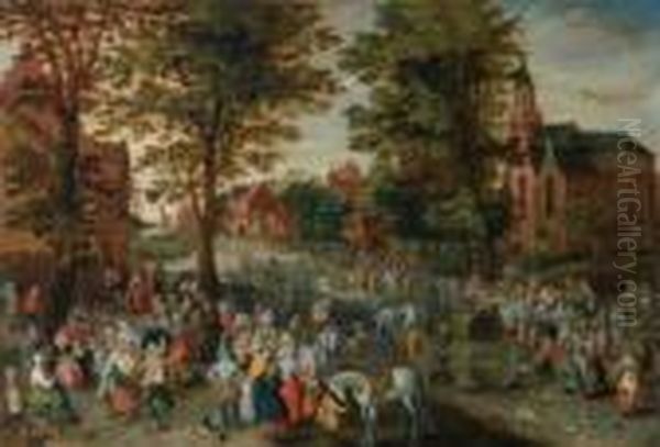 Sonntagsvergnugen Im Dorf. Ol 
Auf Holz. H 23,5; B 34,5 Cm. Gutachten K. Ertz. Provenienz: 
Privatsammlung, Antwerpen. K. Ertz Schreibt In Seinem Gutachten Uber Den
 Erhaltungszustand Des Bildes: 