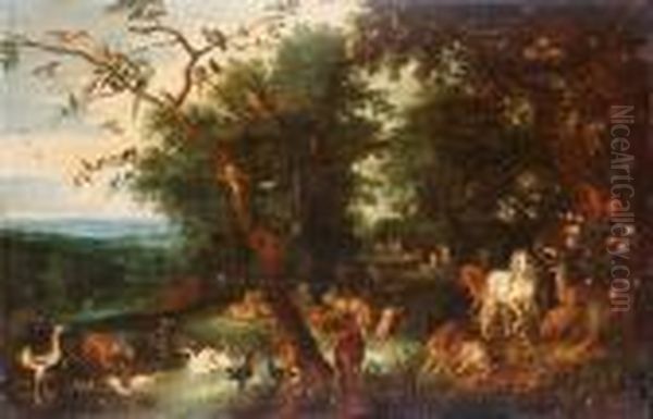 The Garden Of Eden Oil Painting by Jan Brueghel the Younger