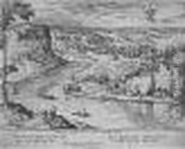 River Landscape With The Rape Of Psyche By Mercury (holl., Bastelaer 1; Lebeer 81) Oil Painting by Pieter The Elder Brueghel