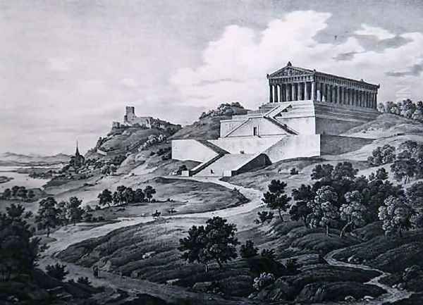 The Walhalla Oil Painting by Carl Friedrich Heinzmann