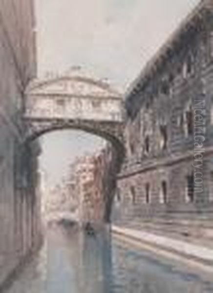 Venezia, Ponte Dei Sospiri Oil Painting by Emanuele Brugnoli