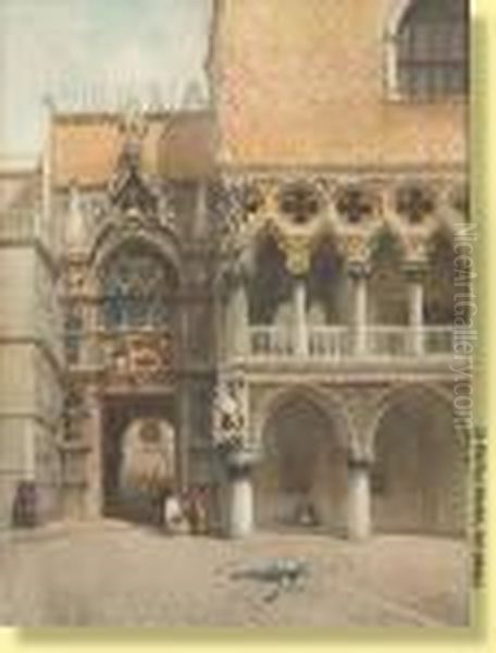 Conversation A Venise Oil Painting by Emanuele Brugnoli