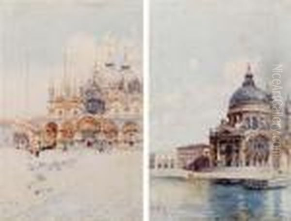 Piazza San Marco, Venezia Oil Painting by Emanuele Brugnoli