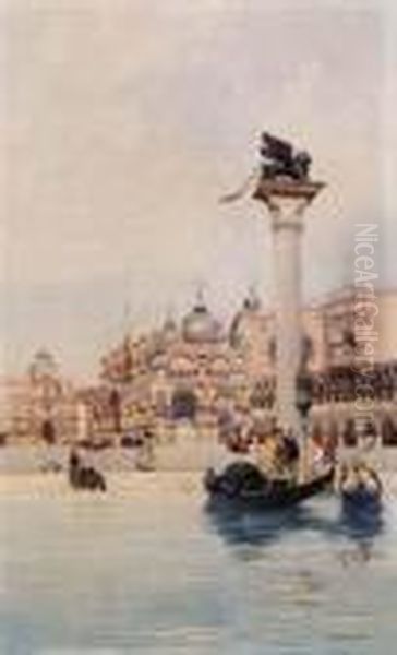 Veduta Di Piazza San Marco Dallalaguna Oil Painting by Emanuele Brugnoli