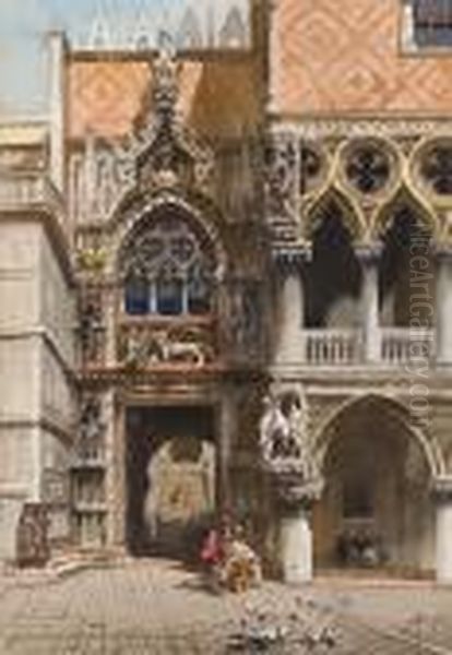 Venezia, Piazza San Marco Oil Painting by Emanuele Brugnoli