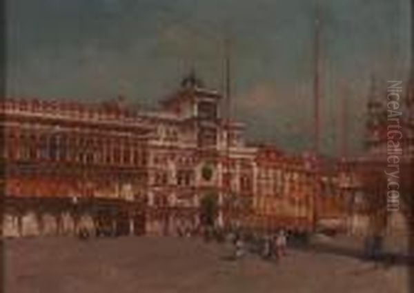 Piazza San Marco Oil Painting by Emanuele Brugnoli