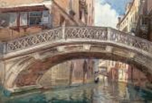 Canale A Venezia Oil Painting by Emanuele Brugnoli