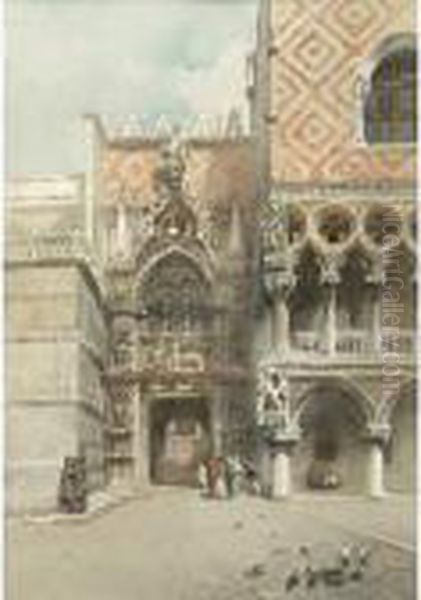 Chiacchiere A Venezia Oil Painting by Emanuele Brugnoli