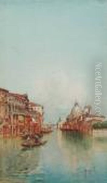 Il Canal Grande E La Salute Oil Painting by Emanuele Brugnoli