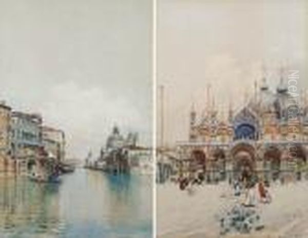 A) Piazza San Marco Oil Painting by Emanuele Brugnoli