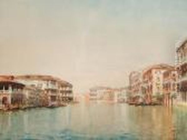 Il Canal Grande Oil Painting by Emanuele Brugnoli