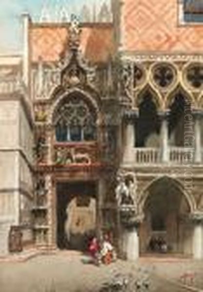 Fuori San Marco Oil Painting by Emanuele Brugnoli