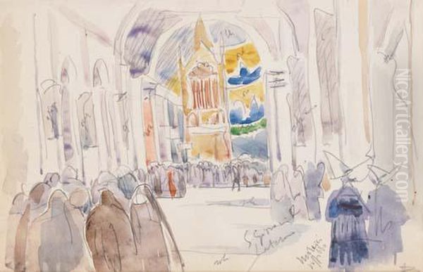 S. Giovanni In Laterano Oil Painting by Anselmo Bucci